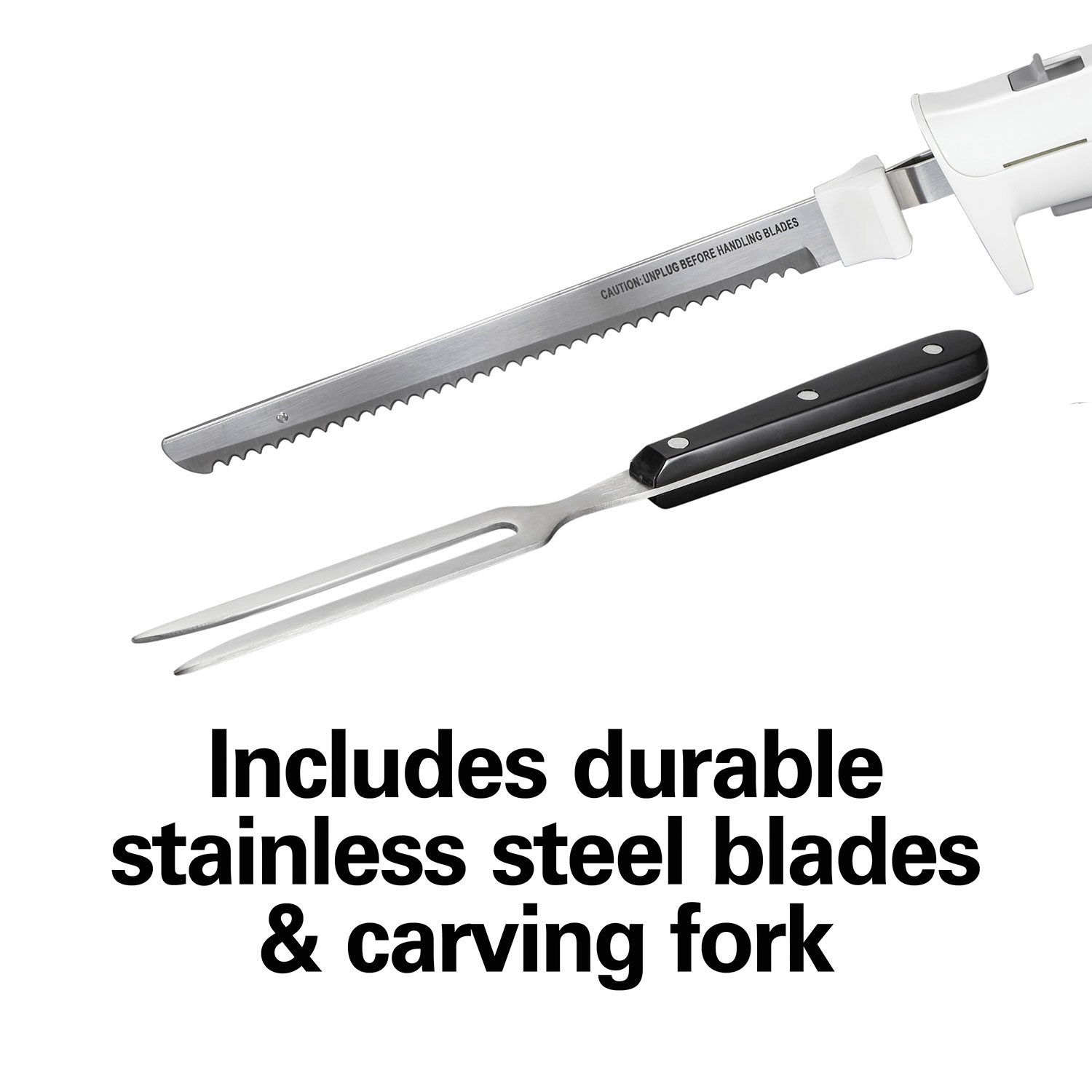Electric Knife with Stainless Steel Reciprocating Blades - 74311PS
