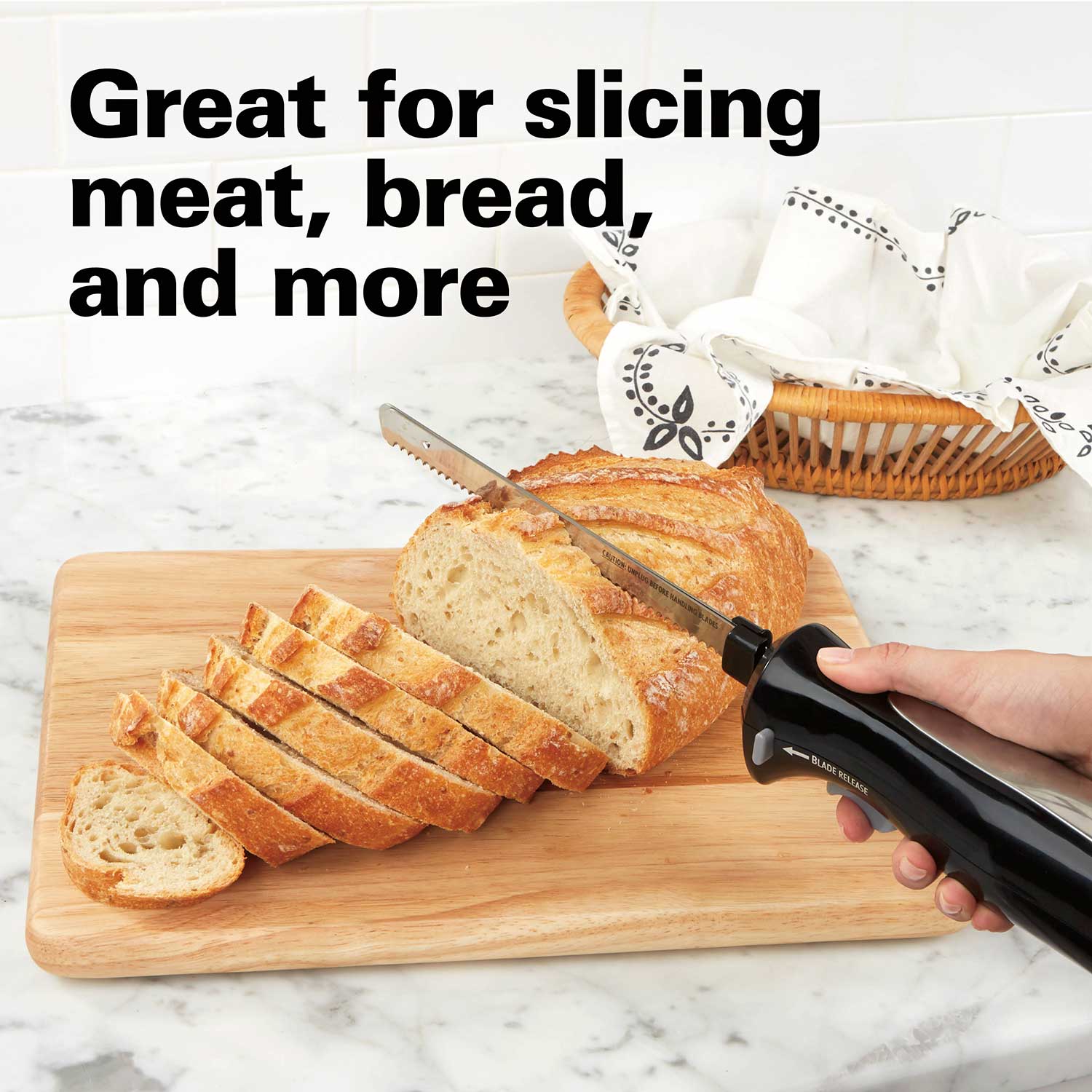 Electric Knife Set with Cool-Touch Ergonomic Handle Fork and Storage Case -  74277
