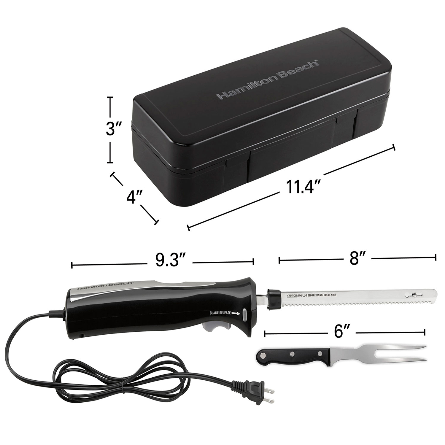 Electric Knife Set with Cool-Touch Ergonomic Handle Fork and