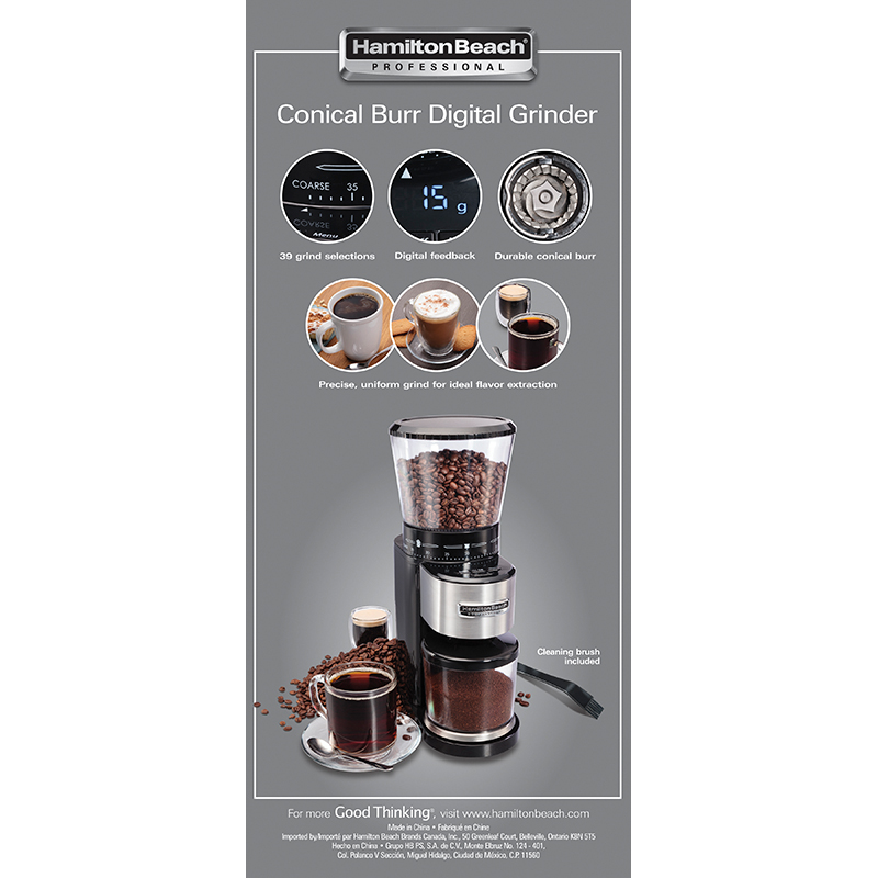Hamilton Beach Professional Conical Burr Digital Coffee Grinder