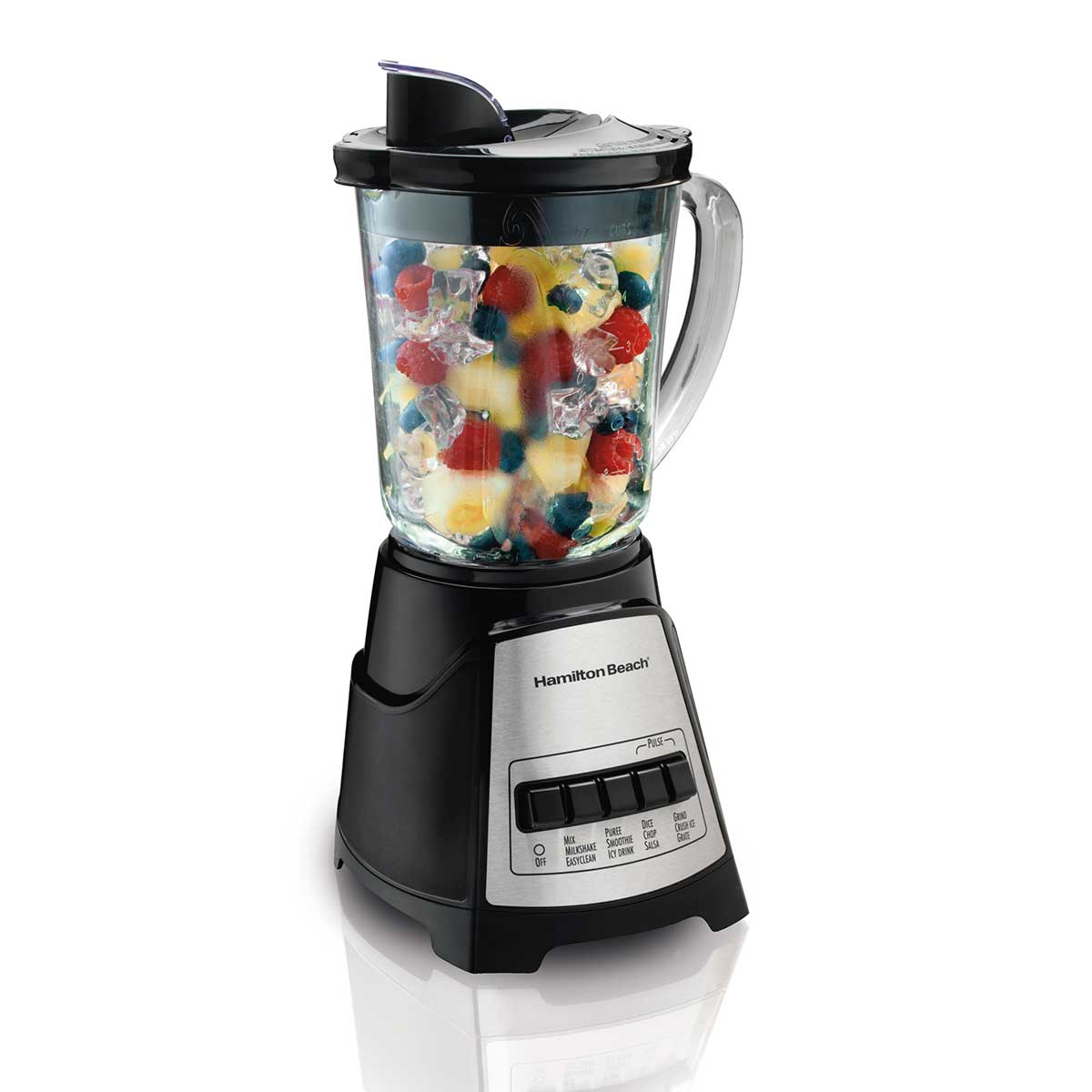 Power Elite<sup>®</sup> Multi-Function Blender with Mess-free 40oz Glass Jar, 700W Black & Stainless (58148)