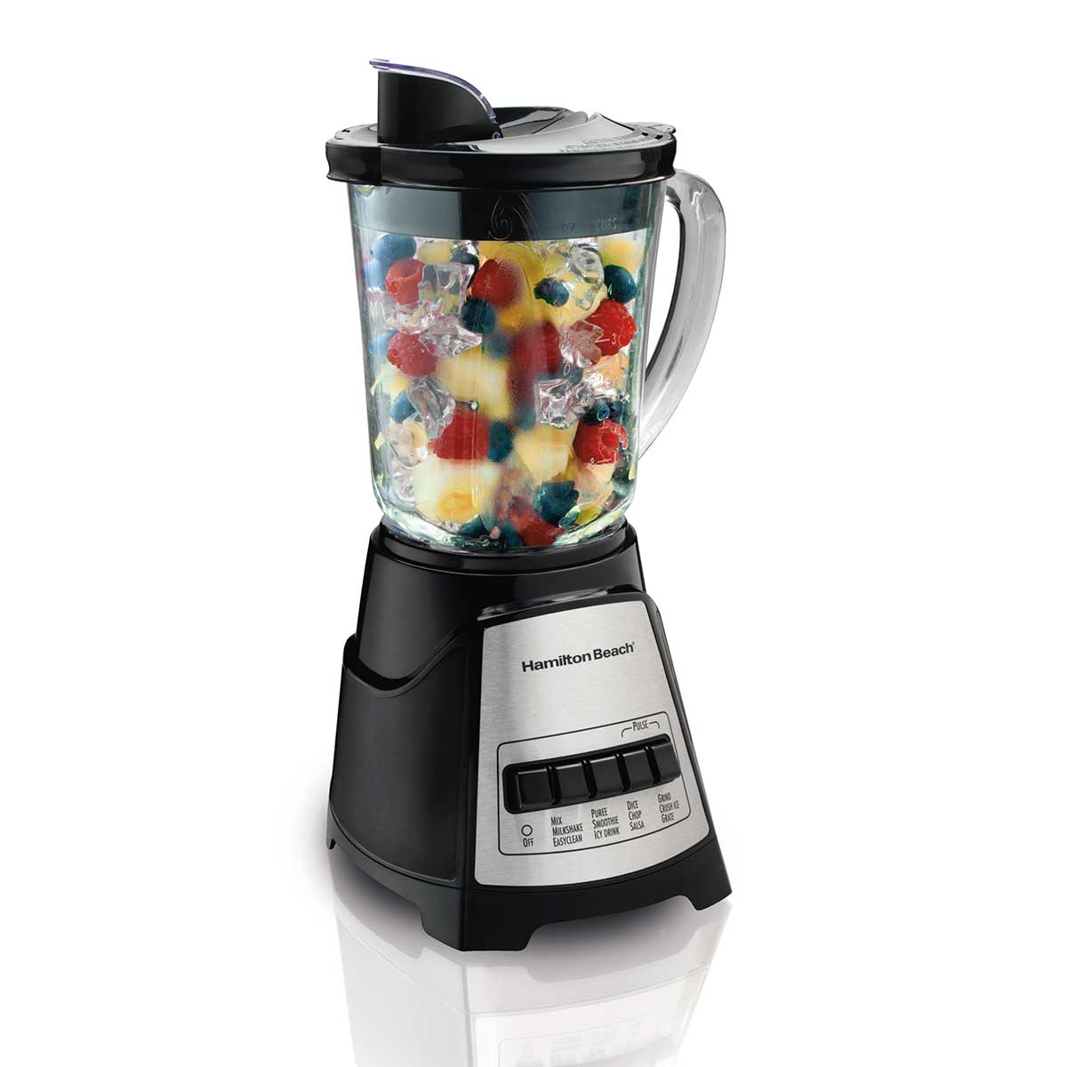 Hamilton Beach Power Elite® Multi-Function Blender with Mess-free 40oz Glass  Jar, 700W Black & Stainless - 58148