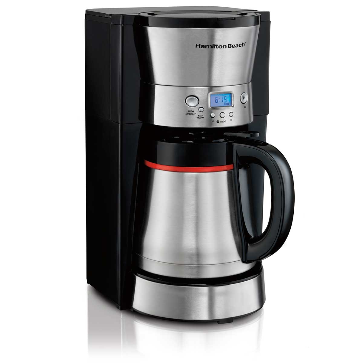 10 Cup Programmable Coffee Maker with Thermal Carafe Red & Stainless (46896)