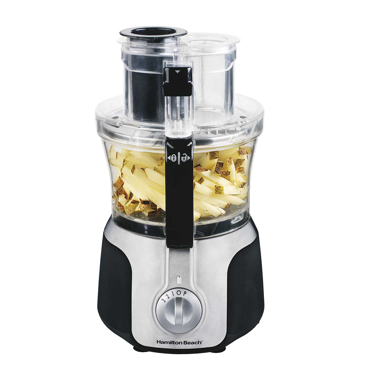 14-Cup Big Mouth® Deluxe Food Processor with 3 Speeds, French Fry Disc, Black & Stainless (70575)