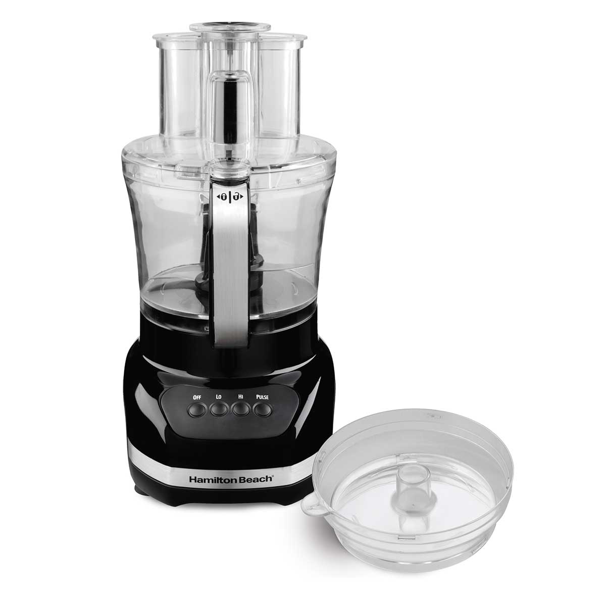 Hamilton Beach 12-Cup Big Mouth® Duo Plus Food Processor with 2 Bowls, Touch Pad Controls, Black ...