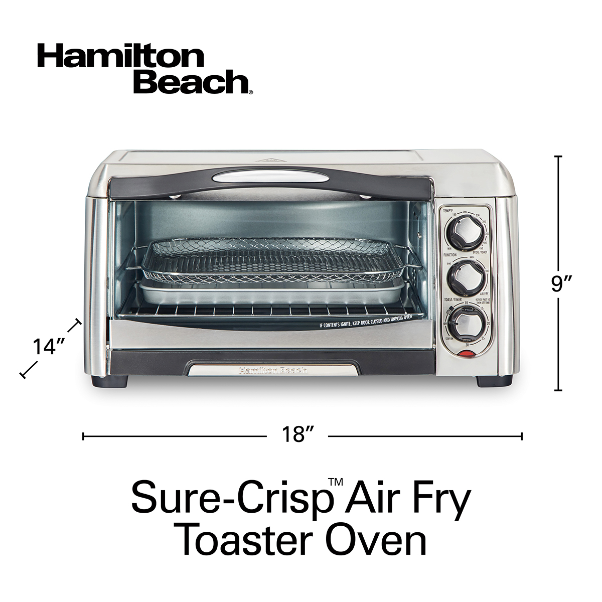 Hamilton Beach Air Fryer Toaster Oven 