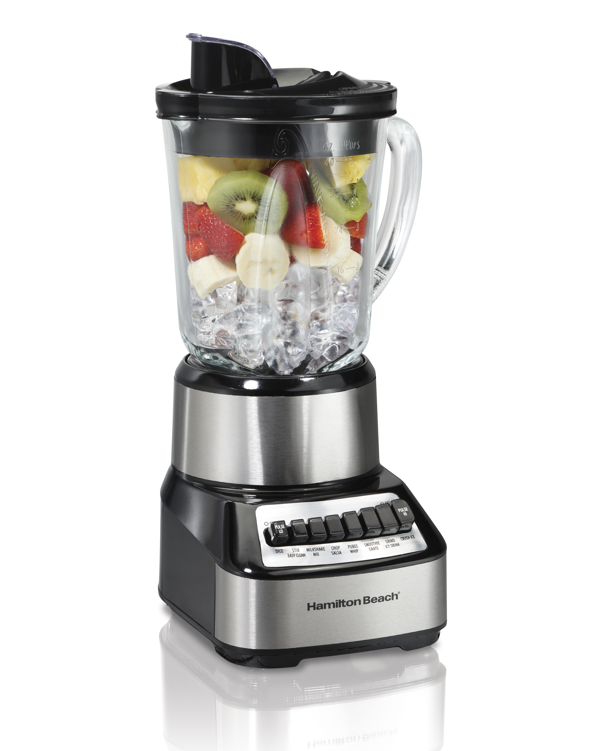 Hamilton Beach Wave Action Blender for Shakes and Smoothies, 48 oz.  capacity, Glass Jar, Black, 53521 