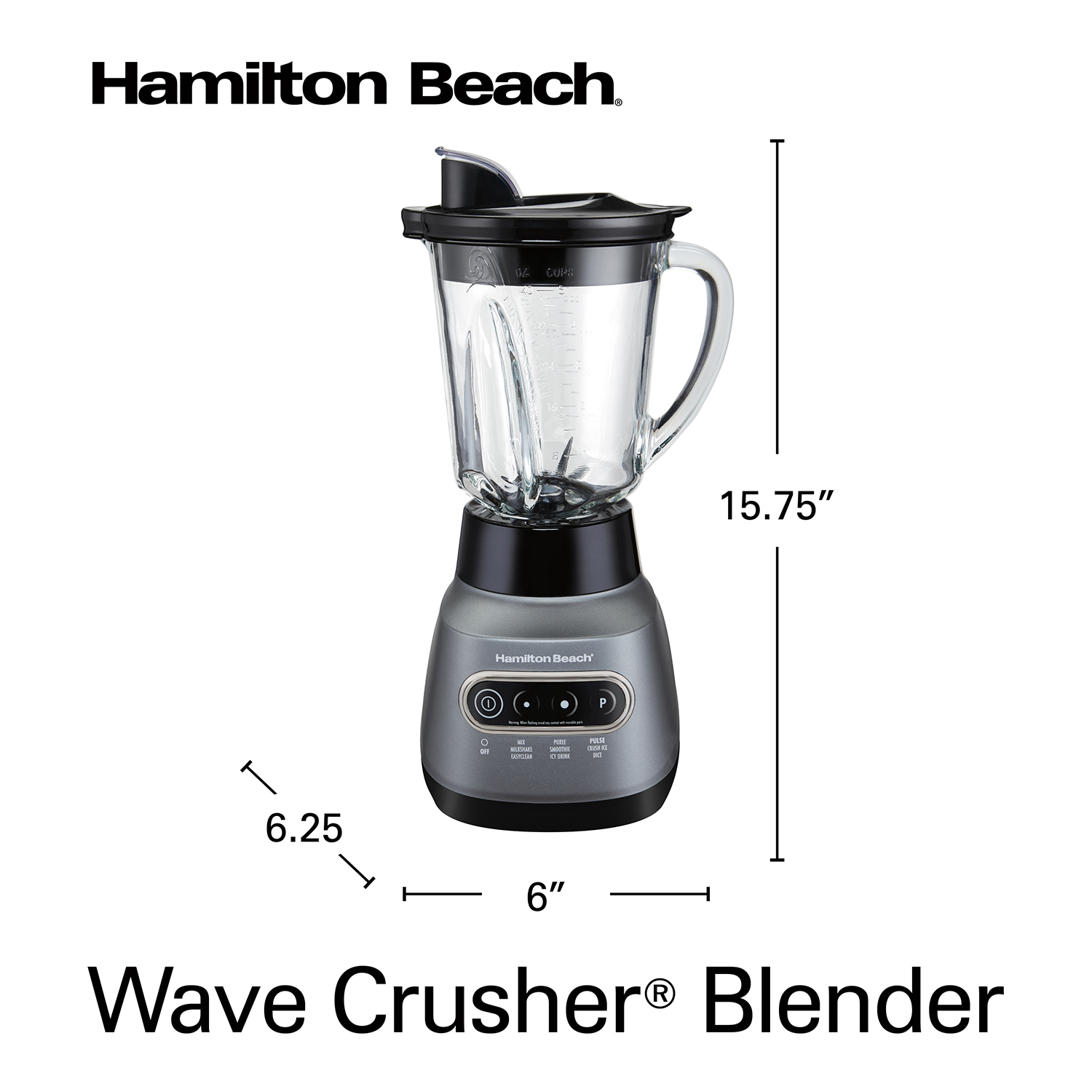 Hamilton Beach Wave Crusher Blender; Stainless Steel