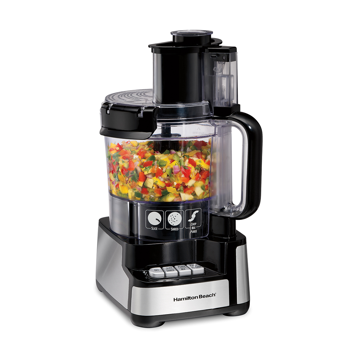 12-Cup Stack & Snap™ Food Processor, Black & Stainless (70725A)