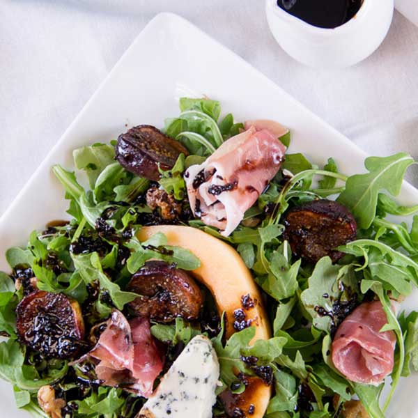 Roasted Fig and Arugula Salad with Balsamic Reduction