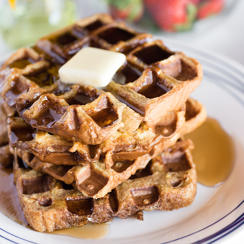 French Toast Waffles Recipe Whole Grain, High Protein Breakfast