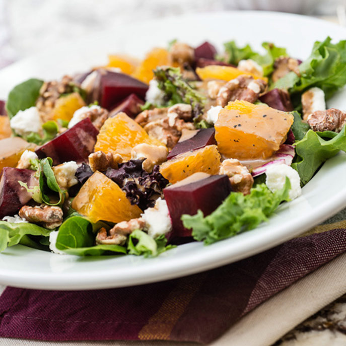 Roasted Beet Salad with Goat Cheese and Balsamic Dressing ...