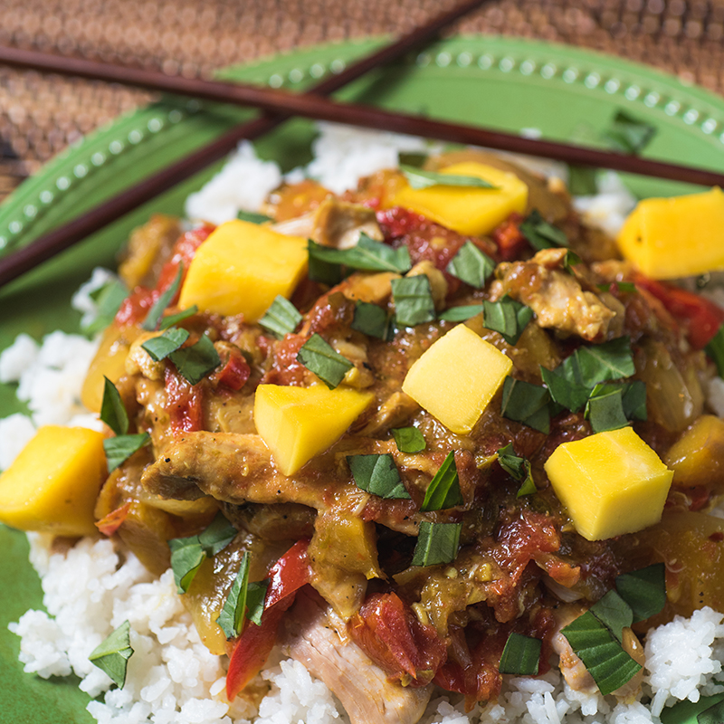Recipe - Slow Cooker Mango Chicken with Coconut Rice