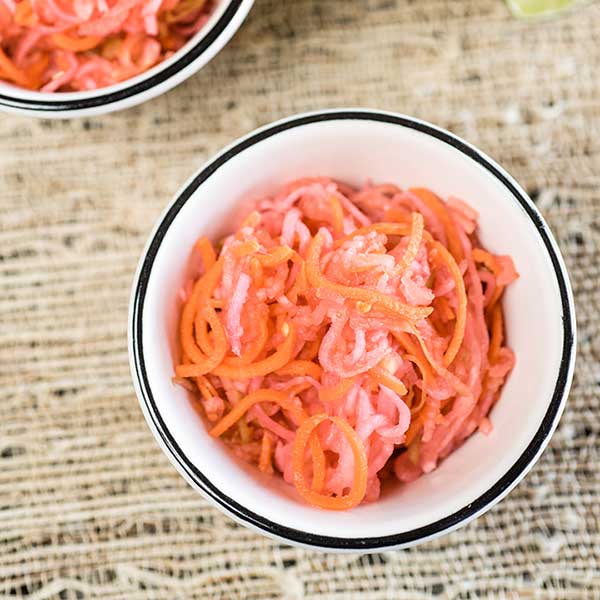 Recipe - Spiralizer Pickled Radish and Carrot Salad