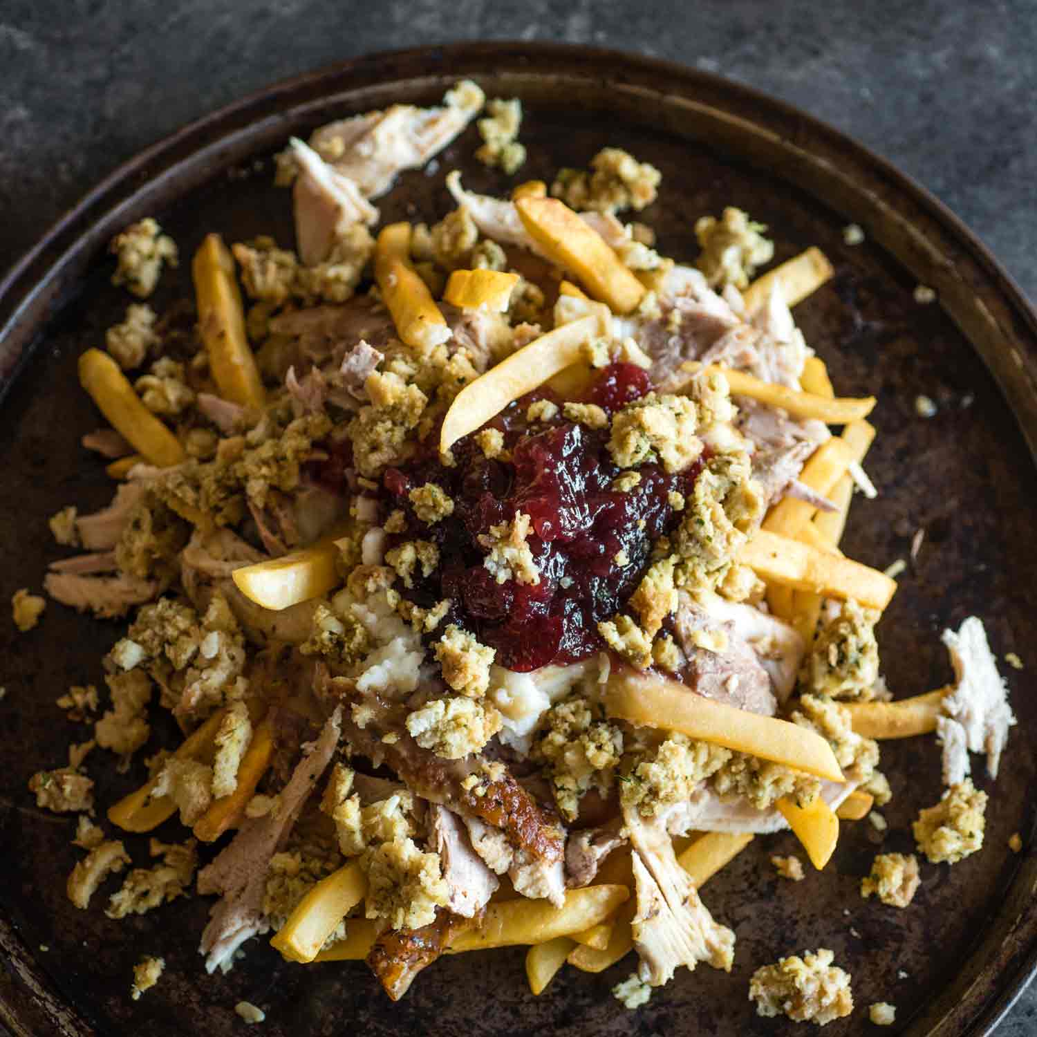 Turkey Poutine with Thanksgiving Leftovers