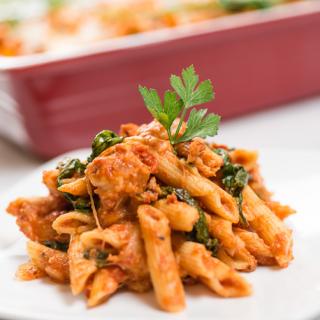 Blog for Cheesy Chicken and Spinach Pasta Bake
