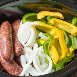 Blog for Slow Cooker Sausage with Peppers & Onions